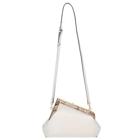 Fendi Small Python Switch Leather Shoulder Bag White - Picture 2 of 6